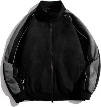 Men's Zip Up Oversized Baggy Streetwear Bomber Coat