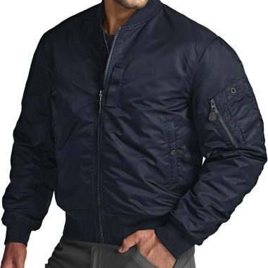 Men's Fall Winter Padded MA 1 Flight Bomber Jacket Water Resistant