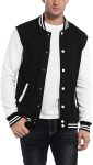 Men's Slim Fit Cotton Letterman Baseball Bomber Jacket