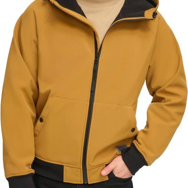 Men's Hooded Water Resistant Softshell Bomber Jacket
